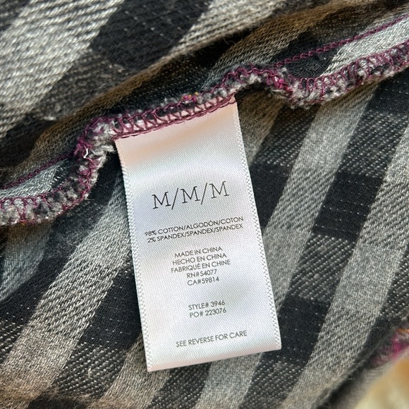 CABI Highland Flannel Button Down Shirt Gray / Plum Size Medium - Picture 7 of 12